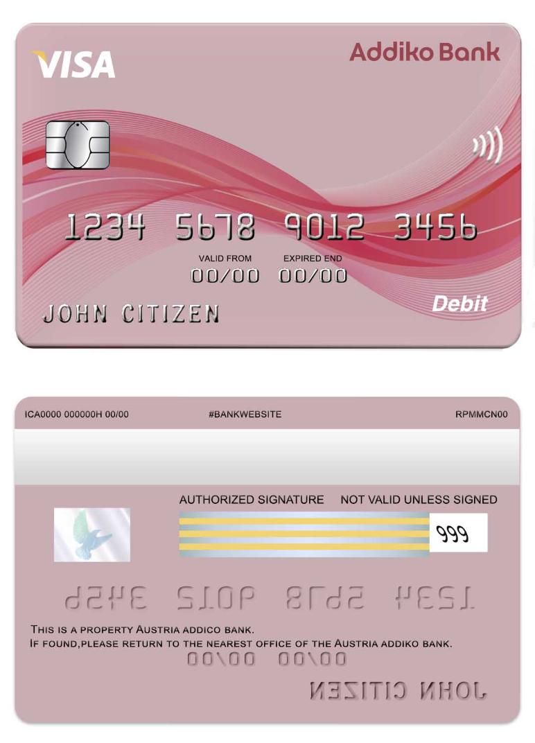 Austria Addiko bank visa card